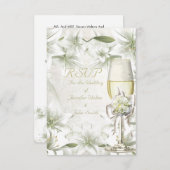 RSVP Elégant Mariage Blanc Beige Vert Champagne (Devant / Derrière)