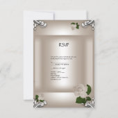 RSVP Élégant Mariage Crème Rose Argenté Blanc (Dos)