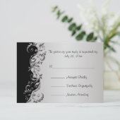 RSVP Elegant Mariage floral noir et argent (Debout devant)