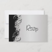 RSVP Elegant Mariage floral noir et argent (Dos)