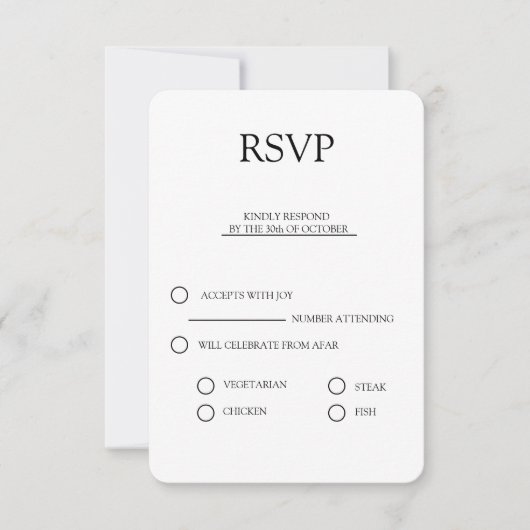 rsvp élégant mariage invitation bundle simple (Devant)