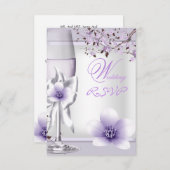 RSVP Élégant Mariage Lavande Violet Lilas 6 (Devant / Derrière)