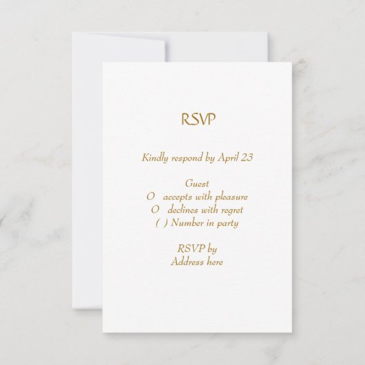 RSVP Elegant Mariage Or Argent Blanc Dove Damask (Dos)