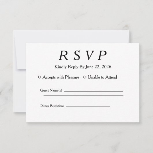 RSVP Élégant Minimaliste Blanc (Devant)