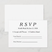 RSVP Élégant Minimaliste Blanc (Devant / Derrière)