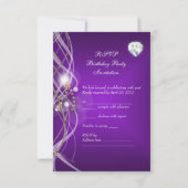 RSVP Elegant Purple Gold Floral Diamond Party (Dos)