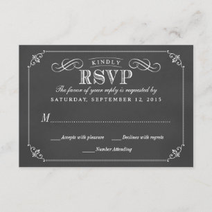 RSVP Elegant Rustic Chalkboard Wedding