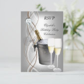 RSVP Elegant Silver Gold Champagne Anniversaire (Debout devant)