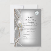 RSVP Elegant Silver Gold Champagne Anniversaire (Dos)