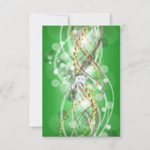 RSVP Elégant Vert Citron Or Diamant Bijou Fête