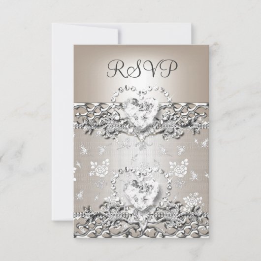 RSVP Elegant Wedding Cream Diamond Heart (Devant)