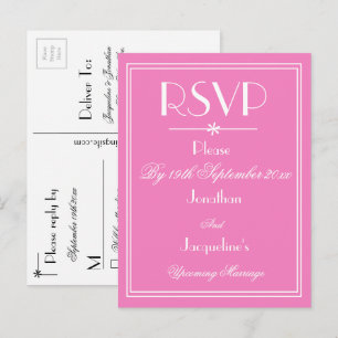 RSVP Elegant Wedding Persoonlijke namen Roze RSVP Uitnodiging Briefkaart