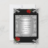 RSVP Élégante 50e fête d'anniversaire Red Rose Sil (Dos)