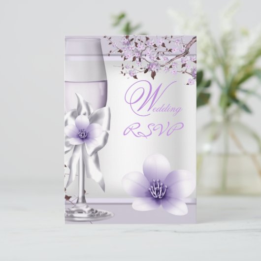 RSVP Élégante Lavande Mariage Violet Lilac 6 (Debout devant)