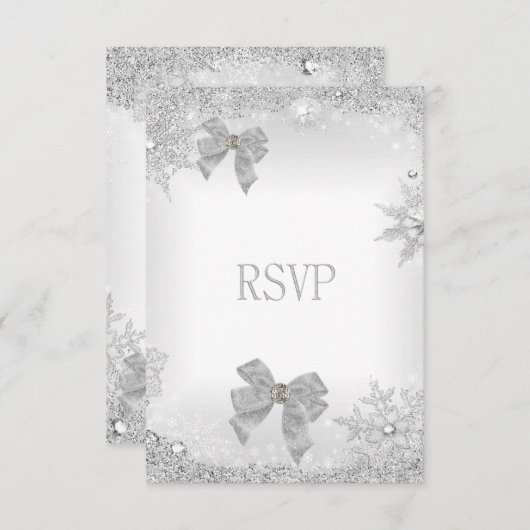 RSVP Elégante Parties scintillant de mariage Argen (Devant / Derrière)