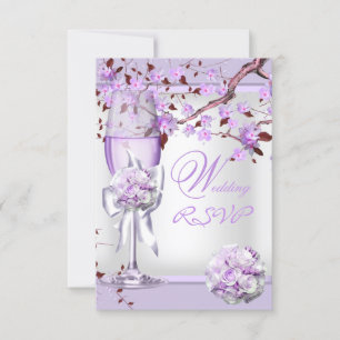 RSVP Elegante Trouwdag Lavendel Paars Lilac 4b Kaartje
