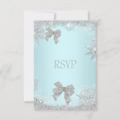RSVP Elegante Trouwfeest Teal Glitters Zilver Wit (Voorkant)