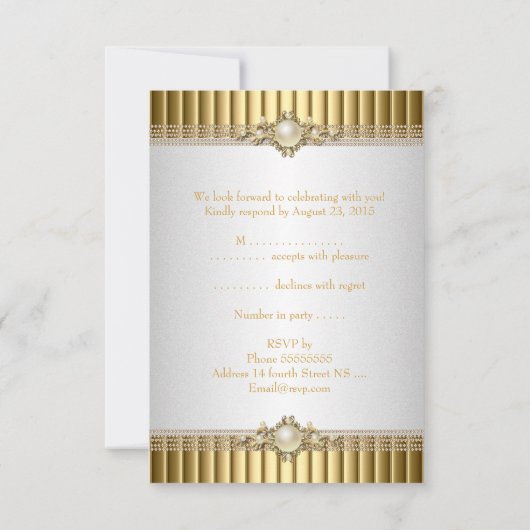 RSVP Elegante Witte Parel Gouden ketting 30ste Ver (Achterkant)