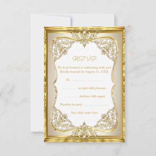 RSVP Elite Mariage Or blanc beige crème perle (Dos)