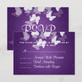 RSVP Elusive Butterflies Paars Kaartje (Voorkant / Achterkant)