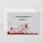 RSVP en cuir blanc et en dentelle rouge avec envel (Devant)
