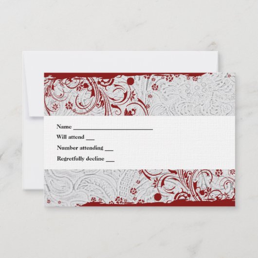 RSVP en cuir blanc et en dentelle rouge avec envel (Dos)