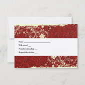 RSVP en cuir rouge et dentelle avec enveloppes (Dos)