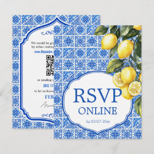 🌈 RSVP en ligne + QR Azul & Limone Romance