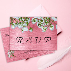 RSVP en métal rose et blanc contemporain