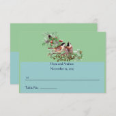 RSVP en plaats de Kaarten  Tortelduifjes (Voorkant / Achterkant)