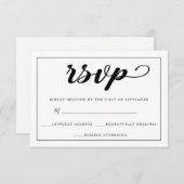 RSVP encadré noir et blanc élégant (Devant / Derrière)