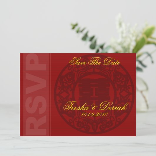 RSVP enregistrer la date carte faire-part de maria (Debout devant)