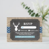 RSVP Enterrement Bébé Garçon Bois Rustique Bleu (Debout devant)