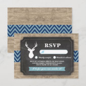 RSVP Enterrement Bébé Garçon Bois Rustique Bleu (Devant / Derrière)