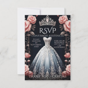 RSVP espagnol Quinceañera Rosas