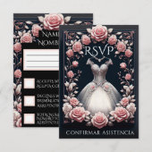 RSVP espagnol Quinceañera Rosas (Devant / Derrière)