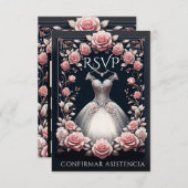 RSVP espagnol Quinceañera Rosas (Devant / Derrière)