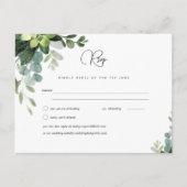 RSVP Eucalyptus Bruiloft - Waterverf Groen Menu (Voorkant)