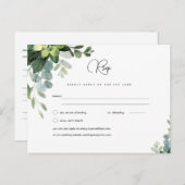 RSVP Eucalyptus Mariage - Watercolor Green Menu (Devant / Derrière)