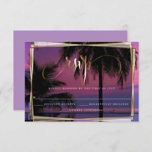 RSVP Exotic Tropical Night Mariage BarefootBride™ (Devant / Derrière)