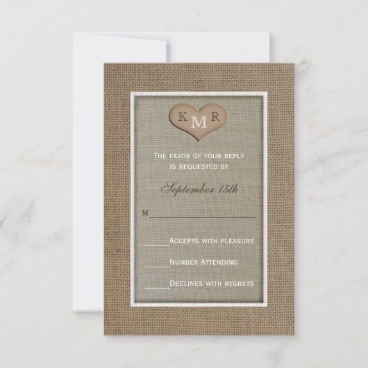 RSVP Faire-part de mariage — Burlap (Devant)