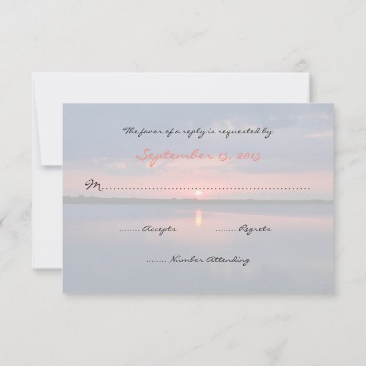RSVP Faire-part de mariage - Coucher de soleil dan (Dos)