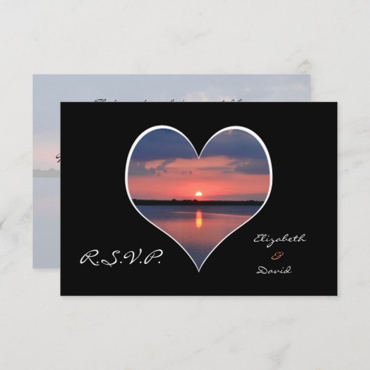 RSVP Faire-part de mariage - Coucher de soleil dan (Devant / Derrière)