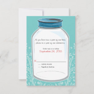 RSVP Fantaisie Mariage Pot Mason