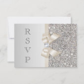 RSVP Faux Argent Paillettes Champagne Léger Nœud (Devant)