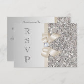 RSVP Faux Argent Paillettes Champagne Léger Nœud (Devant / Derrière)