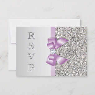 RSVP Faux Argent Paillettes Nœud Lilas