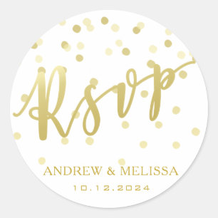 RSVP   Faux gouden penseel Script bruiloft Sticker