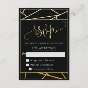 RSVP Faux Or Géométrique Moderne