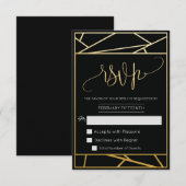 RSVP Faux Or Géométrique Moderne (Devant / Derrière)